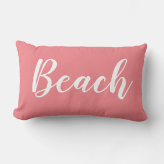 Beach Script White Throw Kissen