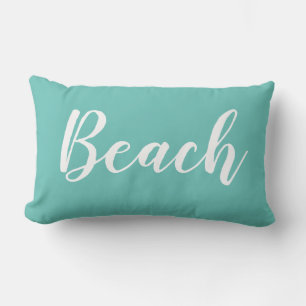 Beach Script White Throw Kissen