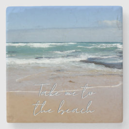 Beach Sea Blue Sand Stone Untersetzer