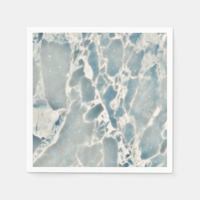 Beach Sea Glass Ocean Blues Aquamarin & Aqua Marmo Serviette (Vorderseite)