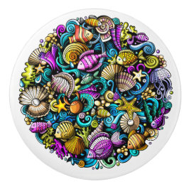 Beach Sea Life 1 Schubknöpfe Keramikknauf