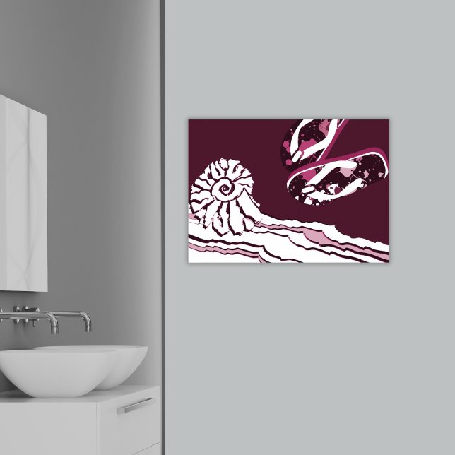 Beach Sea Pink Lila Spritzer Flip Flops Poster (Beach Sea Pink Purple Splatter Flip Flops Poster)