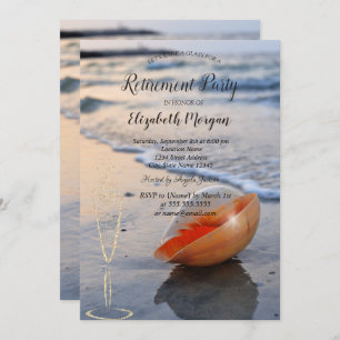 Beach Sea Seashell Weingläserbeschaffung Einladung