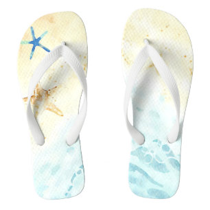 *~* Beach Sea Shore Star Fish Nautic AR7 Flip Flops