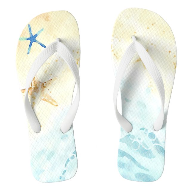 *~* Beach Sea Shore Star Fish Nautic AR7 Flip Flops (Fußbett)