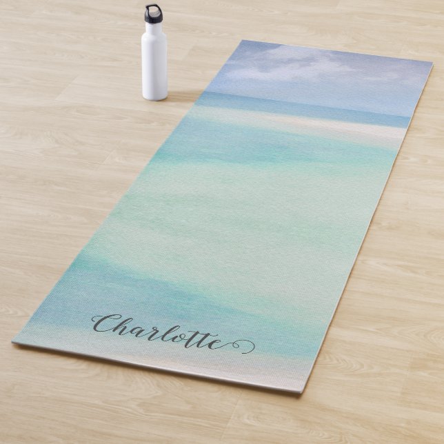 Beach Sea Sky Personalisierter Name Yogamatte (Beispiel)