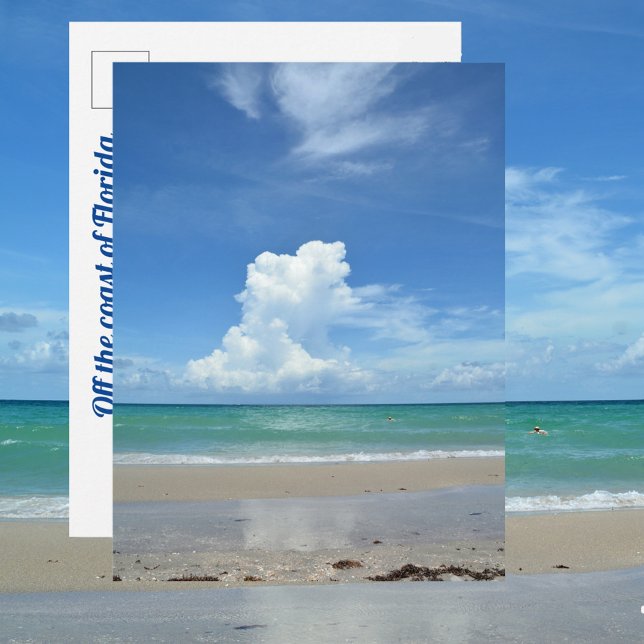 Beach Seascape mit Sturmwolken fotografisch Postkarte (Von Creator hochgeladen)