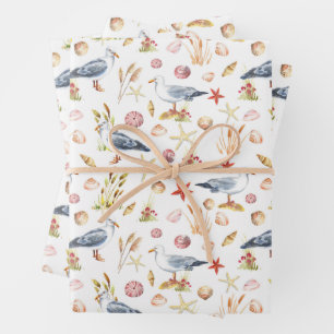Beach Seashell Birthday Geschenkpapier Set