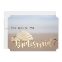 Beach Seashell Bridesmaid Card