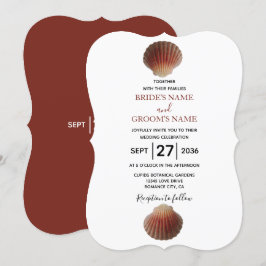 Beach Seashell Clams Wedding Einladungen