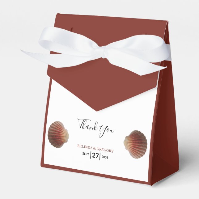 Beach Seashell Clams Wedding Geschenkschachtel (Vorderseite)
