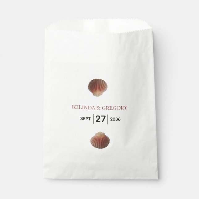 Beach Seashell Clams Wedding Geschenktütchen (Vorderseite)