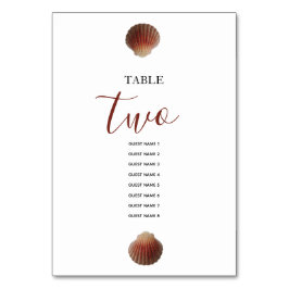 Beach Seashell Clams Wedding Guest Names Tischnummer