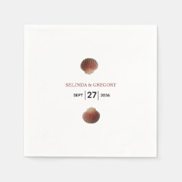 Beach Seashell Clams Wedding Serviette