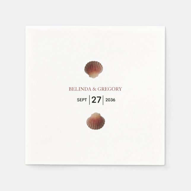 Beach Seashell Clams Wedding Serviette (Vorderseite)