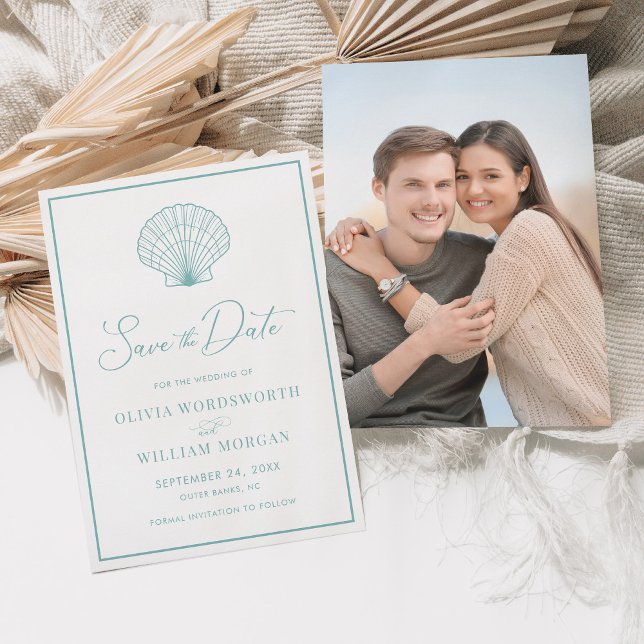Beach Seashell Elegante Save The Date (Von Creator hochgeladen)