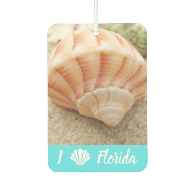 Beach Seashell Florida Aqua Blue Autolufterfrischer (Vorderseite)