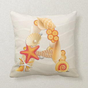Beach Seashell Monogram Pillow - SRF Kissen