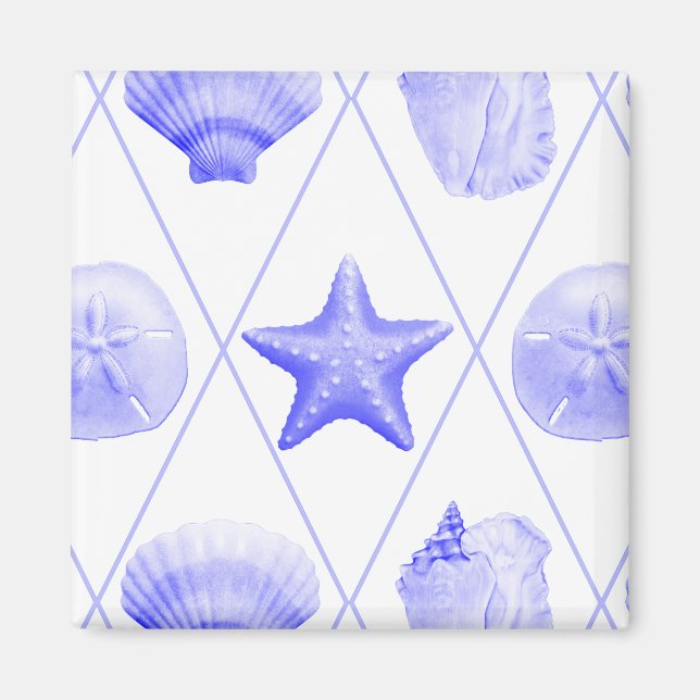 Beach Seashell Pattern Magnet (Vorne)