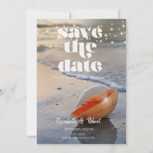 Beach Seashell String Lights Save the Date