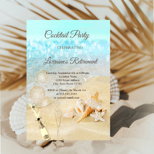 Beach Seashells Balloons, Weinvorrat Einladung