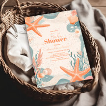 Beach Seashells Elegant Baby Dusche