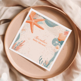 Beach Seashells Elegant Baby Dusche Serviette