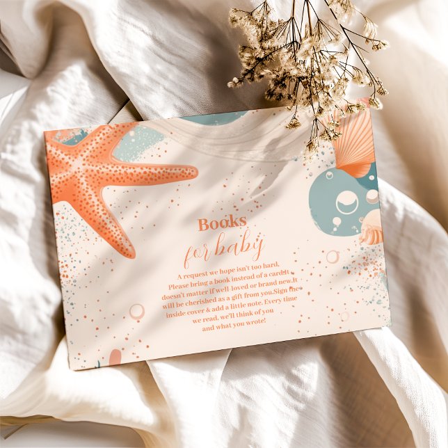 Beach Seashells Elegante Bücher für Baby Begleitkarte (Von Creator hochgeladen)