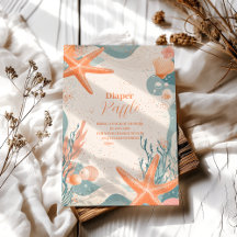 Beach Seashells Elegantes Diapper Raffle