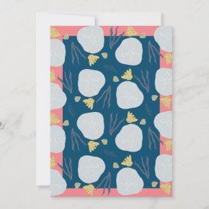 Beach Seashells Hand gezogene Grußkarte