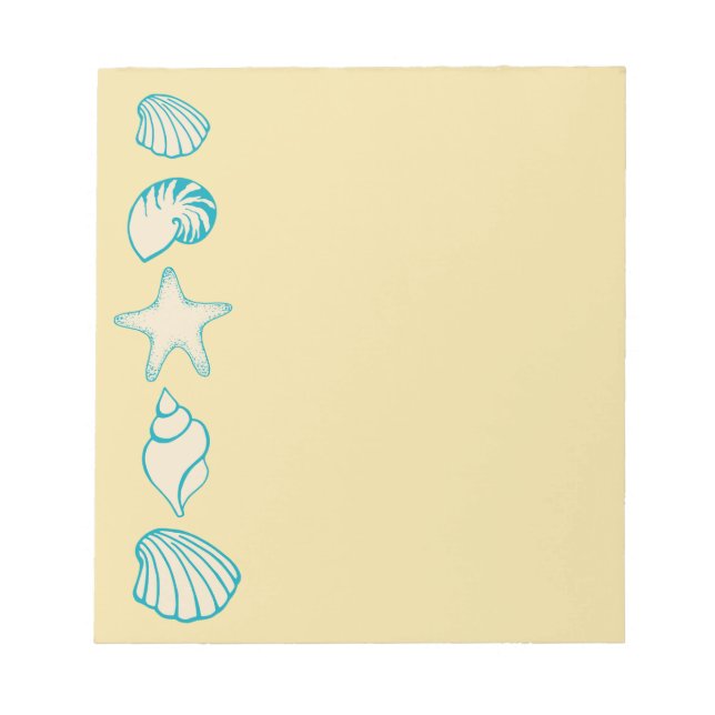 Beach Seashells Notepad Notizblock (Vorderseite)