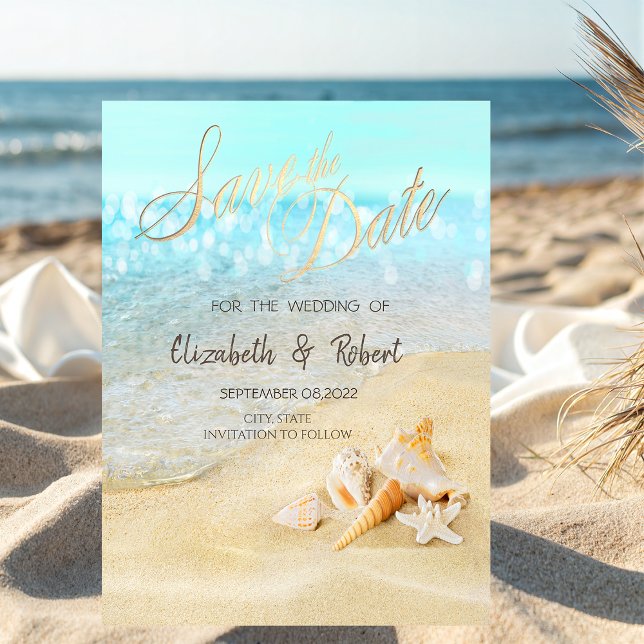 Beach Seashells Sand Save the Date (Von Creator hochgeladen)