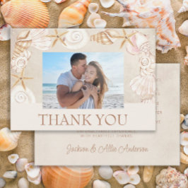 Beach Seashells Sand Seaside Foto Dankeskarte