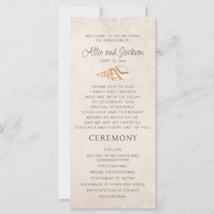 Beach Seashells Sand Wedding Program Brautparty