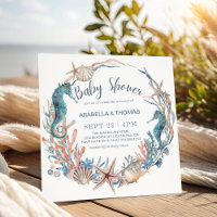 Beach Seashells Seepferd und Starfish Babydusche