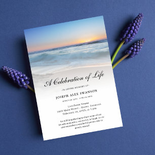 Beach Seaside Ocean Celebration of Life Funeral Einladung