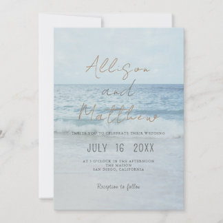 Beach Seaside Wedding Invitation Oceanside Wedding Einladung