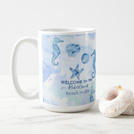 Beach Seepferd Starfish Muscheln Willkommensfamili Kaffeetasse