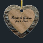 Beach Serenity Keepake Hochzeitsfeier Keramik Ornament<br><div class="desc">Die Wellen des Ozeans am Sandstrand. Fügen Sie Ihr Foto hinzu.</div>