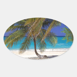 Beach Seven Mile Grand Cayman Ovaler Aufkleber
