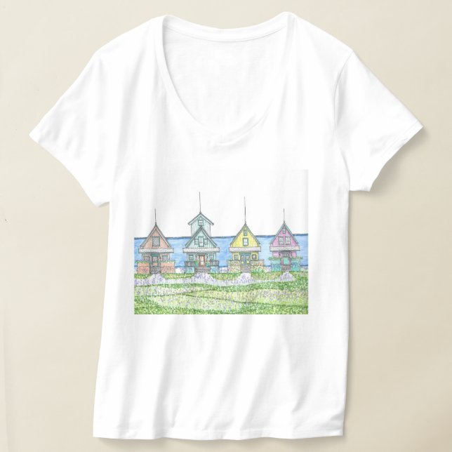 Beach Shack Life 1; Shirt; Vneck; blau T-Shirt (Ablage )