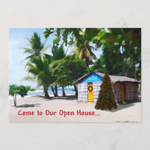 Beach Shack unter den Palmen zu Weihnachten Einladung