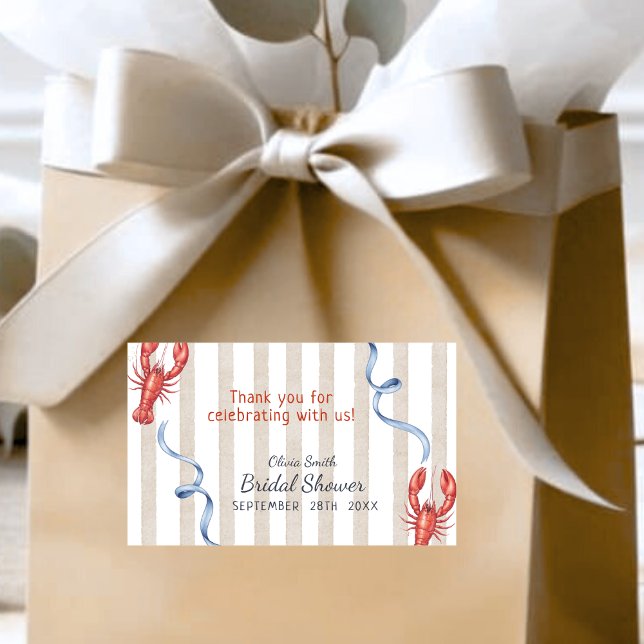 beach She's a Catch Bridal Shower Thank You Rechteckiger Aufkleber (Von Creator hochgeladen)