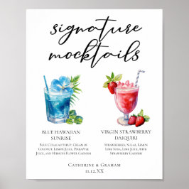 Beach Signature Mocktails Sommermenü Poster