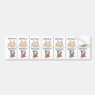 Beach Sippy Cup Labels Autoaufkleber