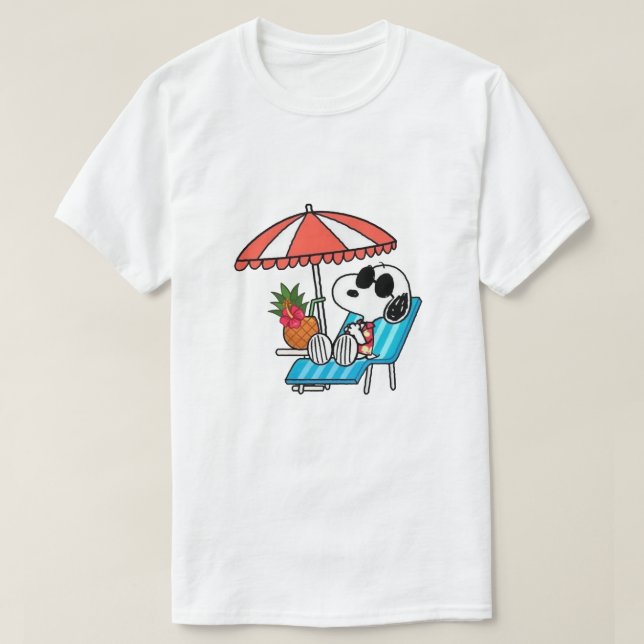 Beach Snoopy Sommerurlaub T-Shirt (Design vorne)