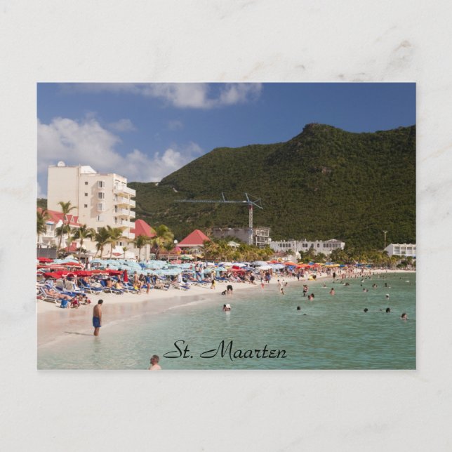 Beach St. Maarten, St. Maarten Postkarte (Vorderseite)