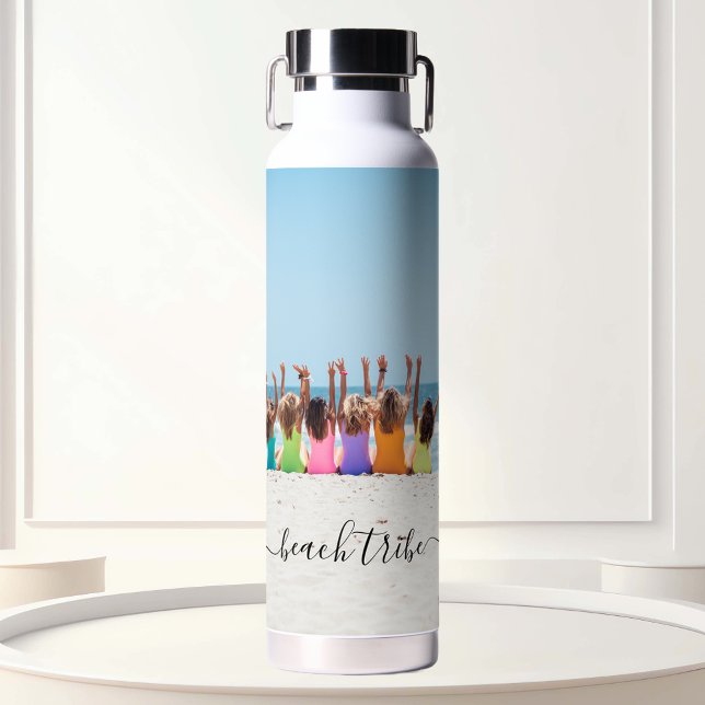 Beach Stamm Friends Vacation Bachelorette Foto Trinkflasche (Von Creator hochgeladen)