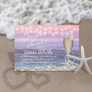 Beach Starfish Brunch & Bubbly Brautparty Einladung