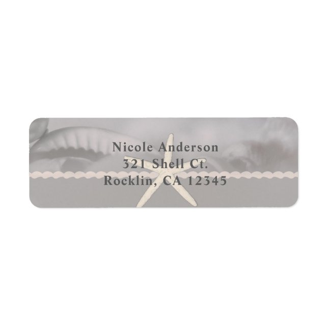 Beach Starfish Gray Chic Elegante Einladung (Vorne)